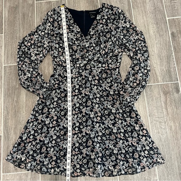 Club Monaco Mulberry Silk Twist Drape Mini Dress in Color Blue Dahlia. Size 8. - Picture 13 of 15